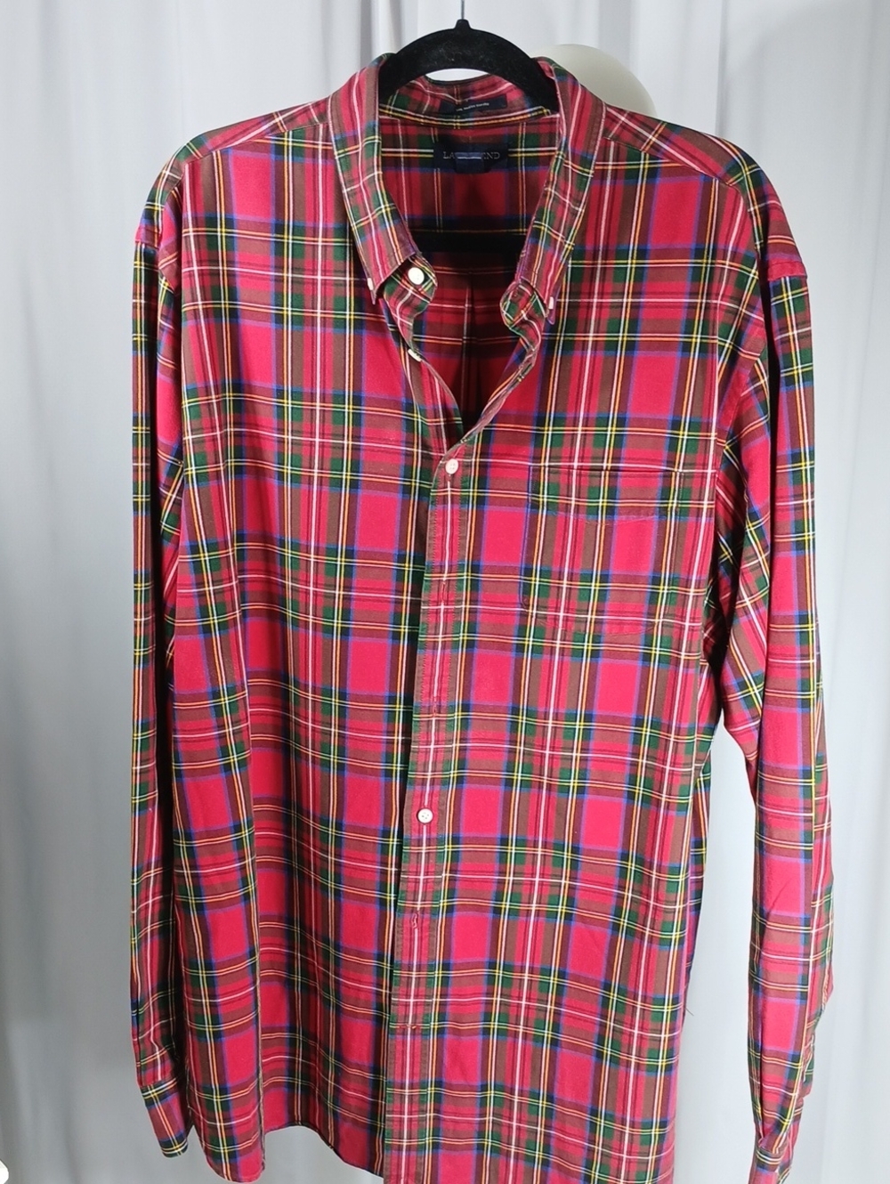 Lands' End Red Plaid Button-Down Shirt